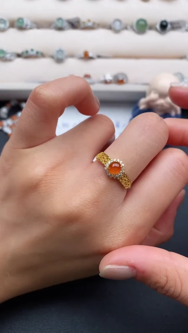 银S925镶嵌戒指翡翠2222222+7