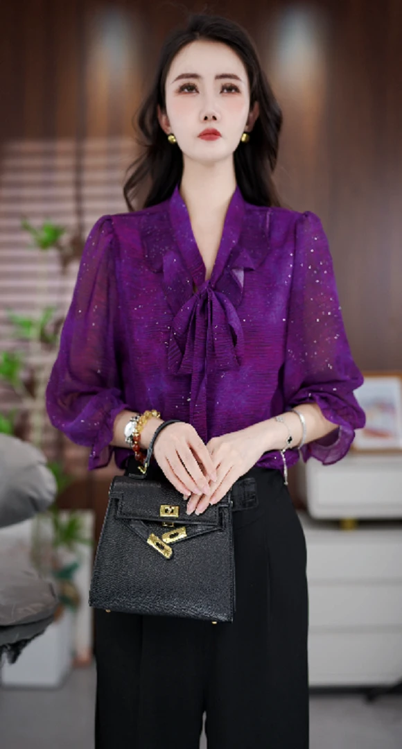 GZ510新款法式时尚百搭气质宽松减龄上衣小衫-鸽子