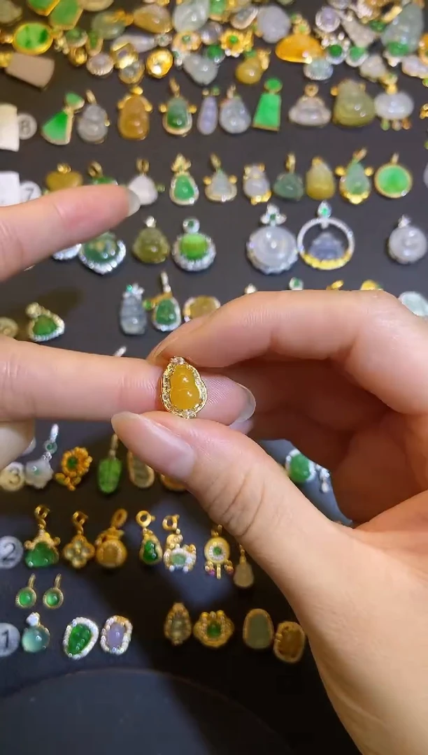 吊坠(不含链)银S925镶嵌翡翠1