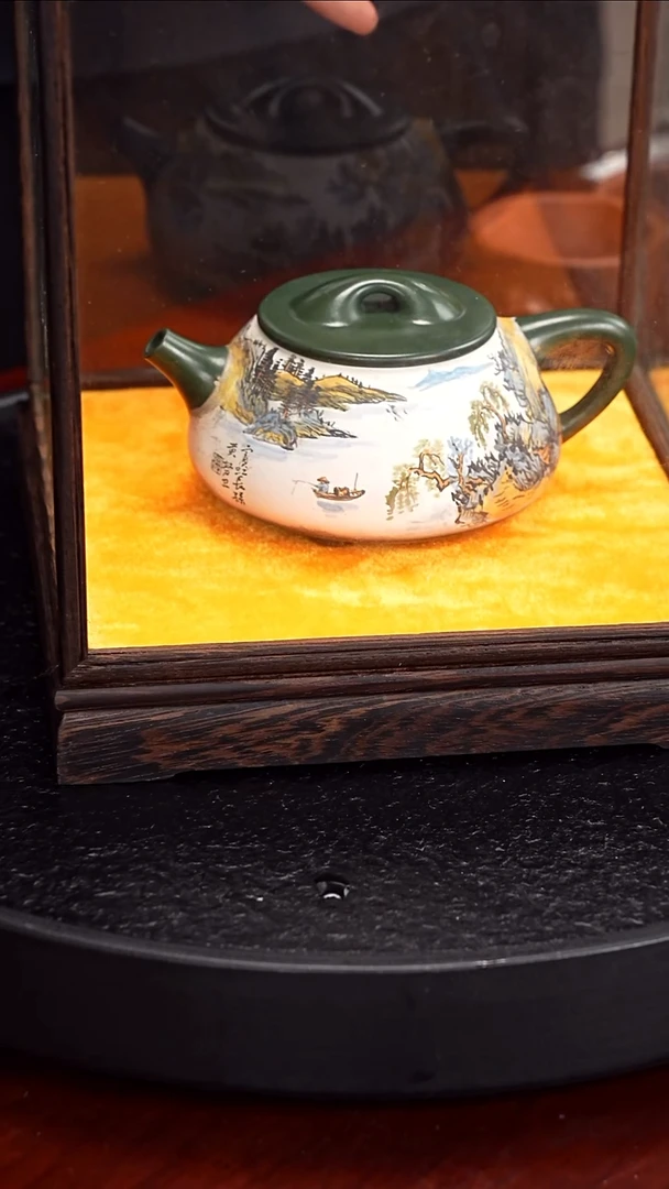 茶壶紫砂潘春芳 石瓢86  绿泥 320毫升 黄努卫 李可染