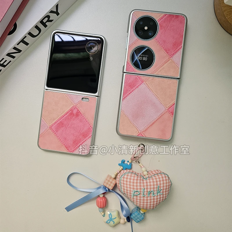 时尚撞色适用华为Pocket2手机壳zflip6小折叠屏荣耀vflip创意oppo