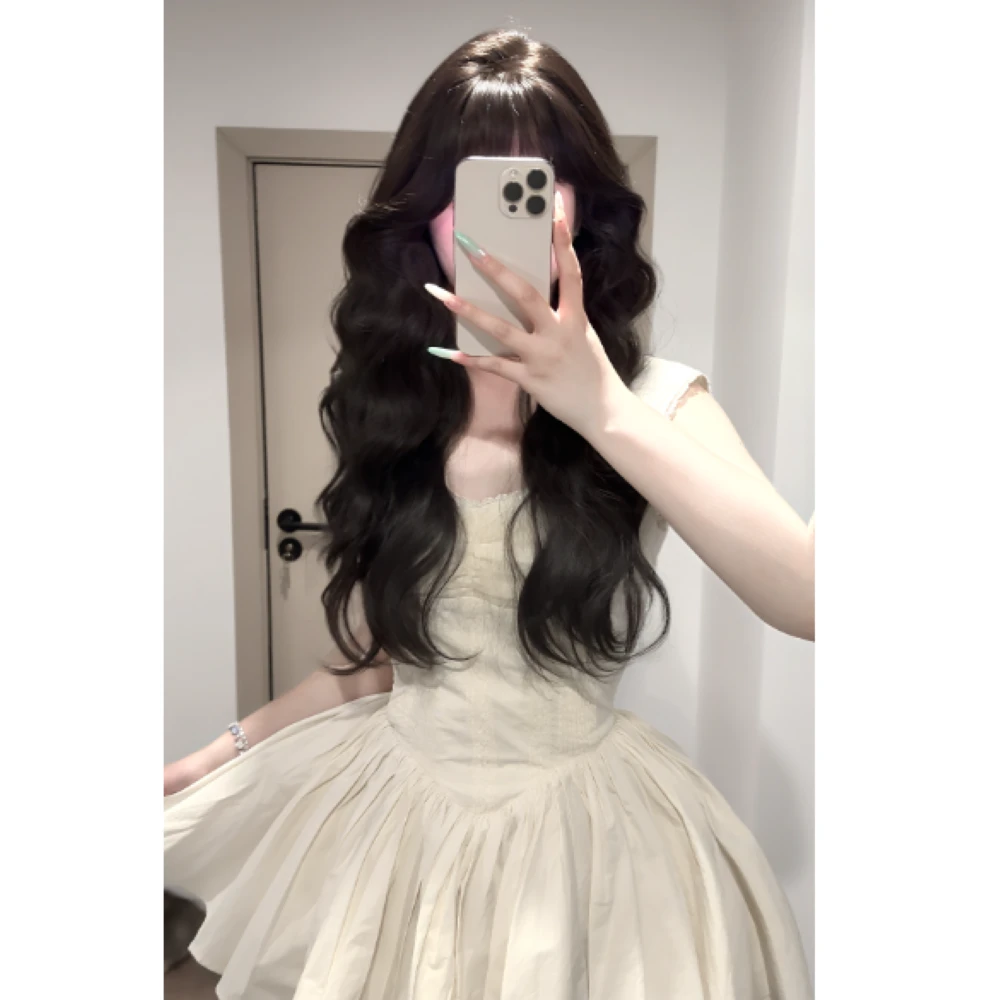 【裙摆瑶瑶】不带发网大头皮弹力网BB夹齐刘海中长日常素颜微卷发