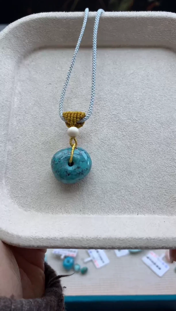 未镶嵌绿松石锁骨链茜.E43