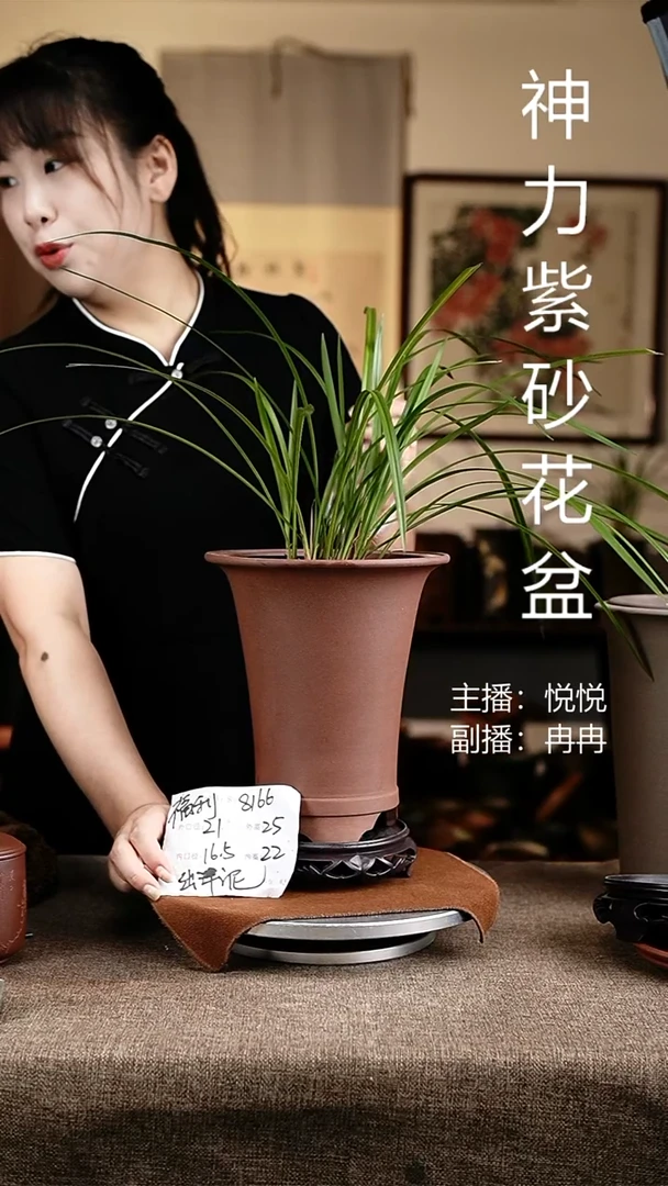 紫砂花盆花卉工艺8166+s