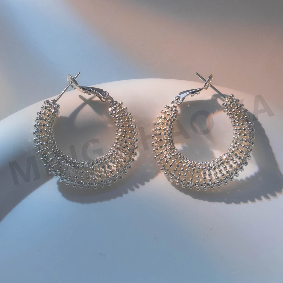 铜合金耳饰 耳圈原创设计耳饰耳环重工法式轻奢百搭简约耳圈