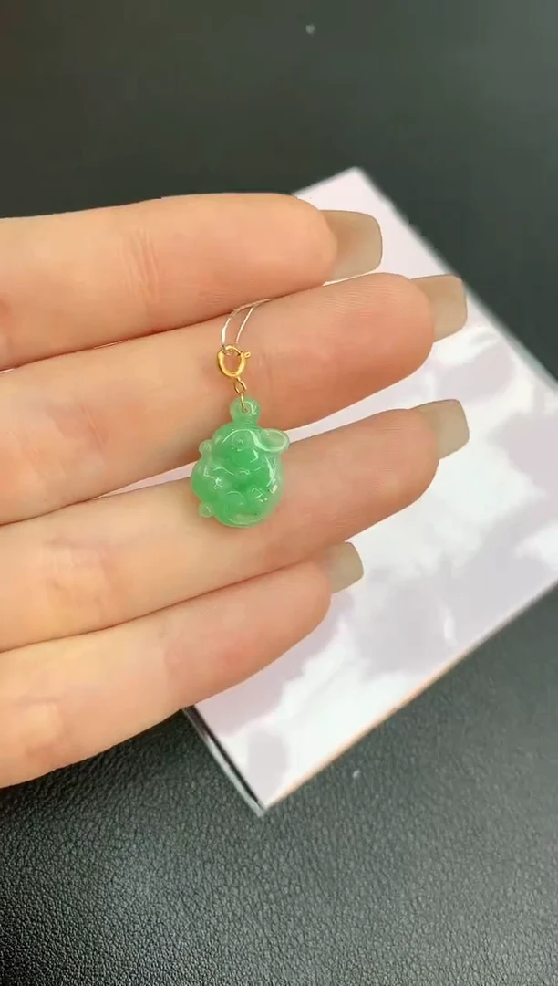 【闪购商品】翡翠颈饰18K金镶嵌赠礼盒证书 珍珍