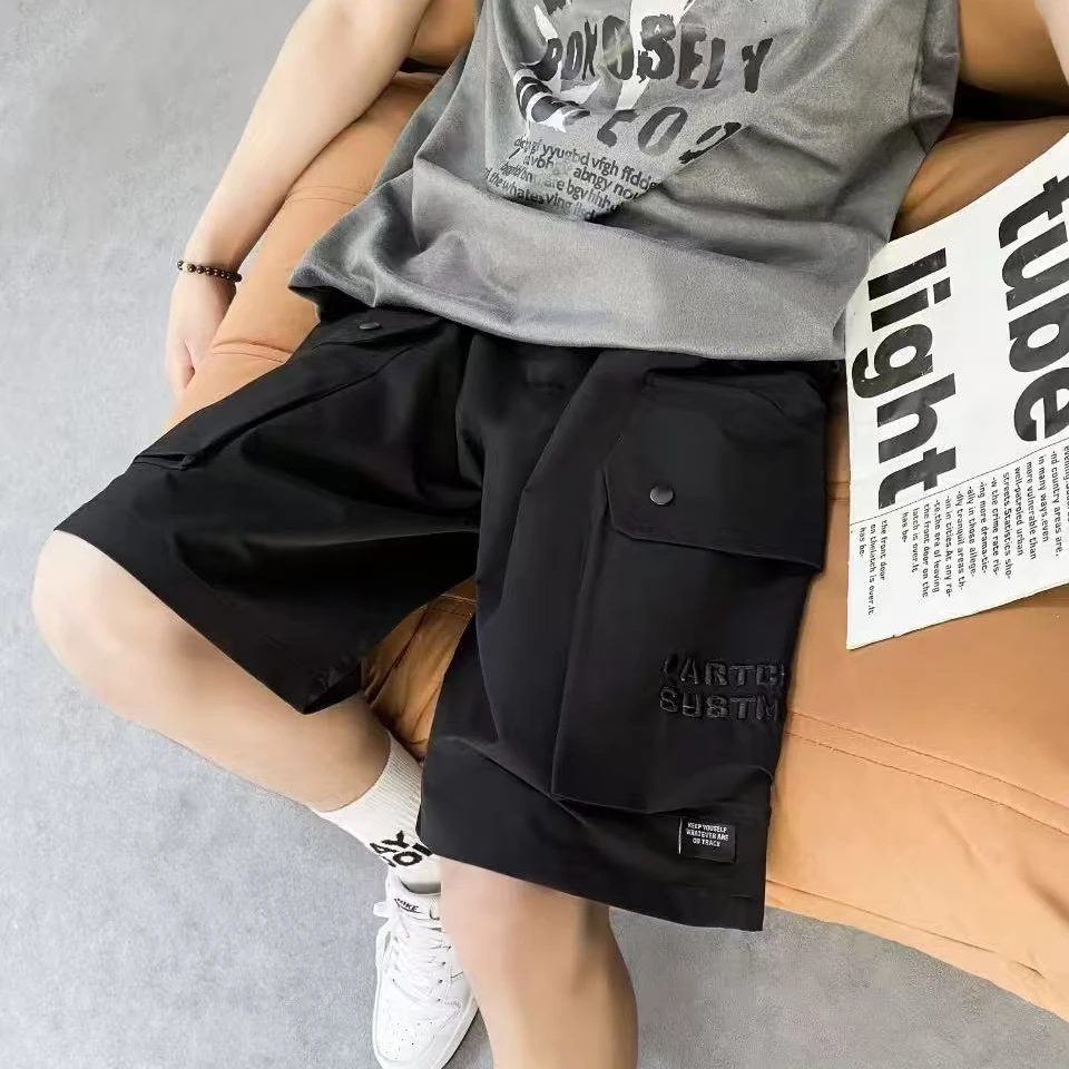 5201黑色青少年时尚潮流休闲五分裤