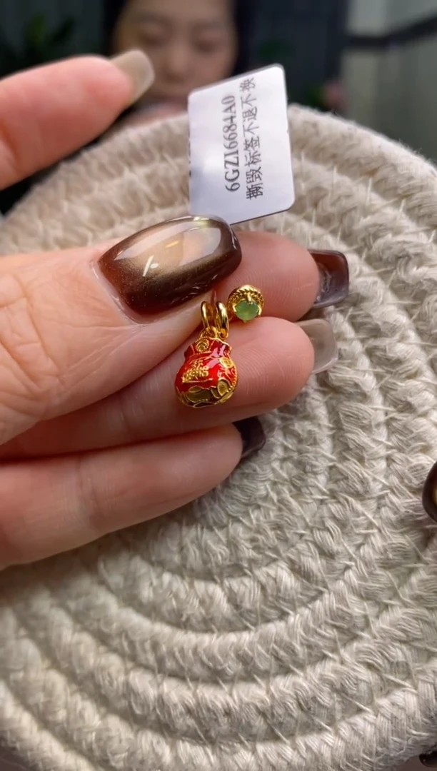 颈饰银S925镶嵌翡翠净货14152