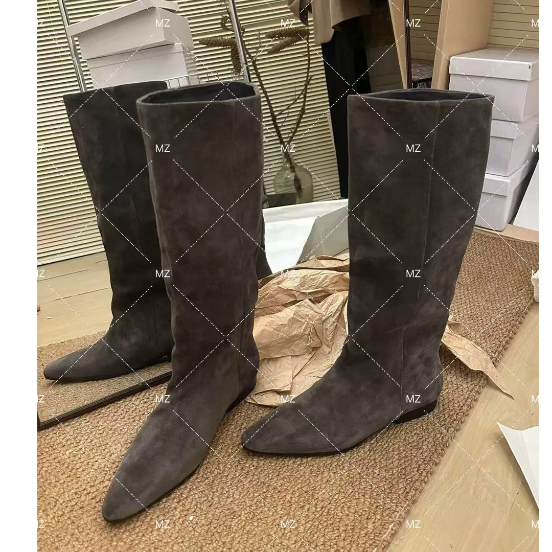 【格子家】冬季长筒靴粗跟时装靴B620