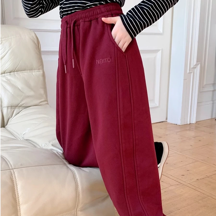 女童加绒加厚卫裤2025秋冬装新款儿童中大童休闲长裤子 K24401