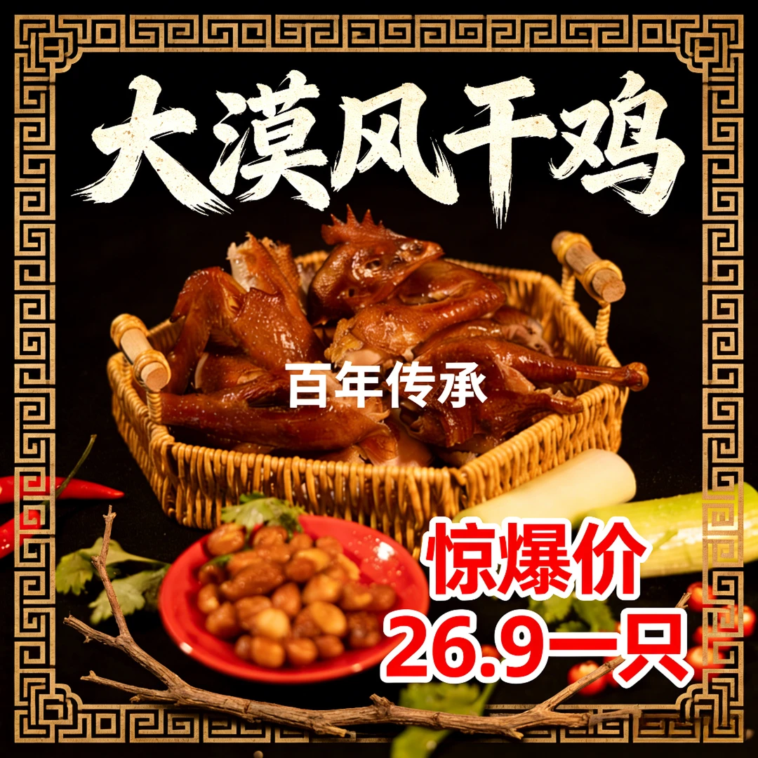 开袋即食整只带翅正宗风干鸡高品质熟食特产
