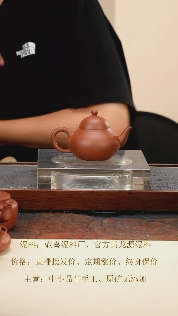 茶壶紫砂 小高梨 老宕口清水泥 100cc 钱币孔