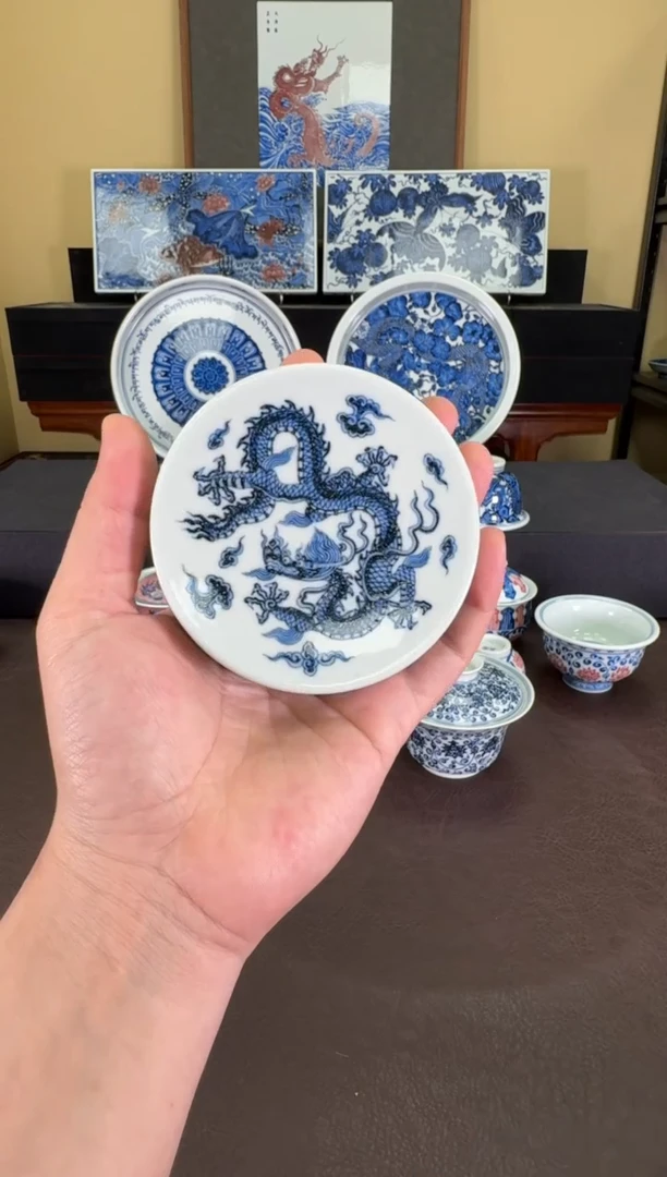 【闪购商品】羿器窑缠枝团龙盖置