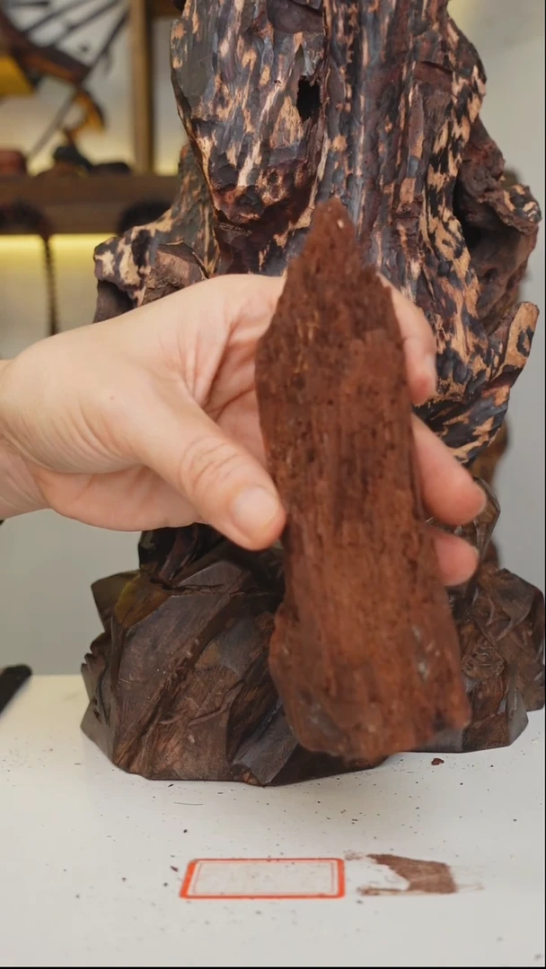 木本降真香海南红降原料随形手把件85g