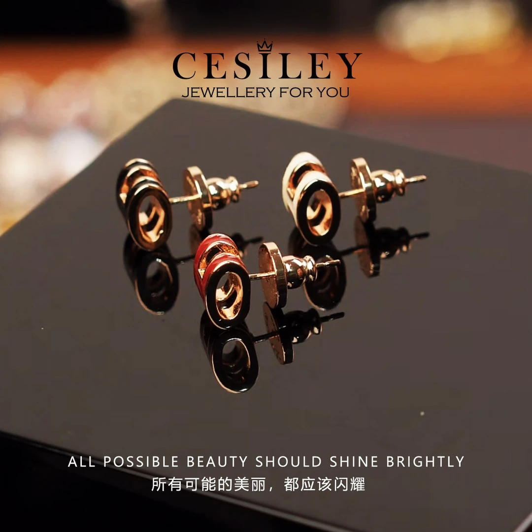 铜合金耳饰 字母H耳钉DTA1053