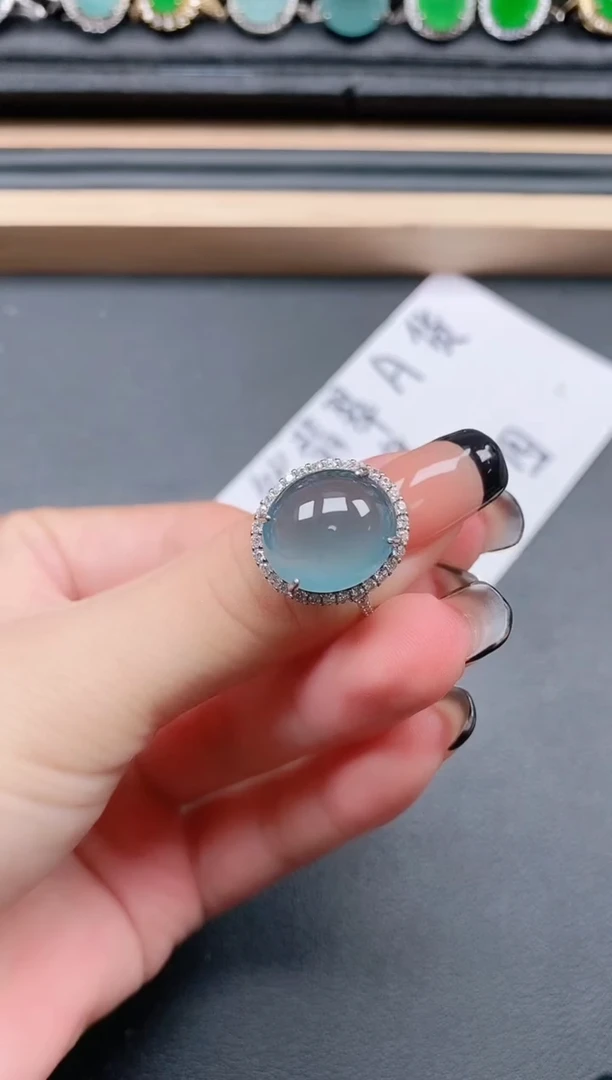 翡翠戒指银S925镶嵌111111