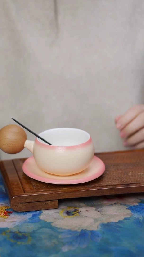 木把 陶瓷下午茶杯