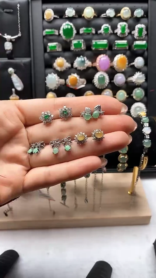 合金翡翠耳饰5任意选择一对