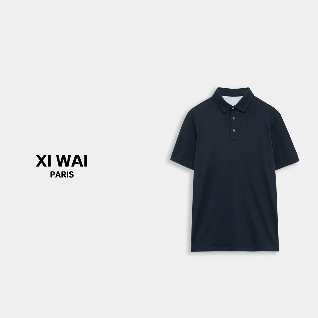 高级男装 夏季新品25s桑蚕丝混纺面料商务款翻领短袖 POLO衫 7105