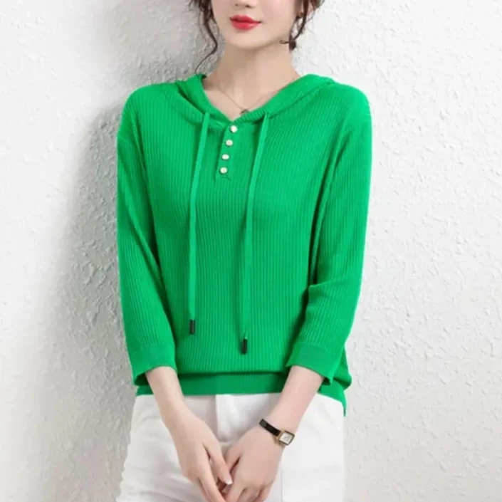 176#新款连帽针织衫显瘦时尚百搭套头79