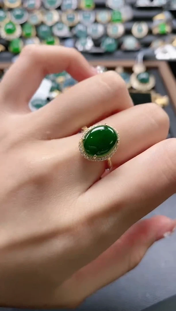 【闪购商品】翡翠戒指银S925镶嵌51511