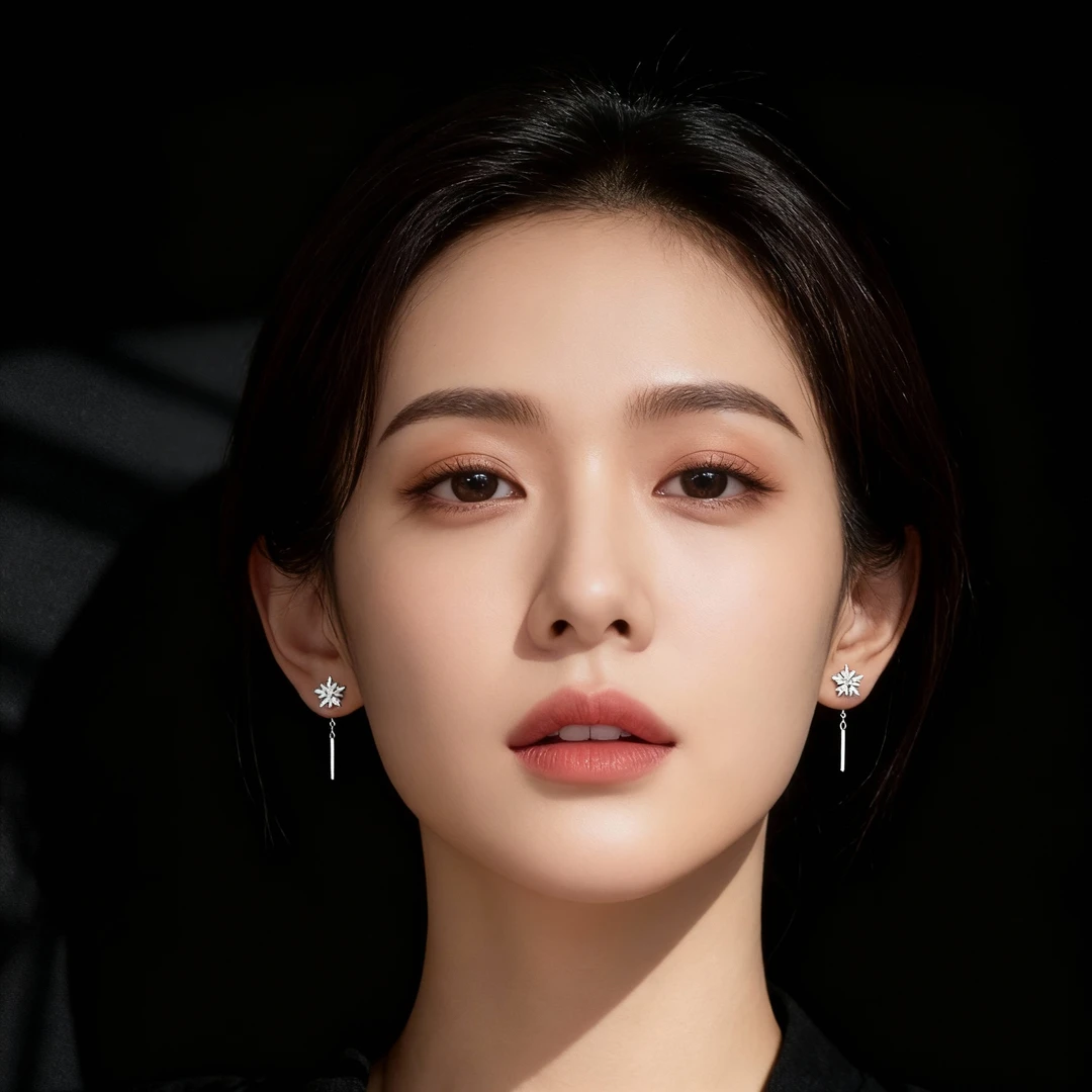 足银耳饰 气质轻奢百搭小众雪花流苏耳线养耳洞耳环耳饰新款爆款商品图