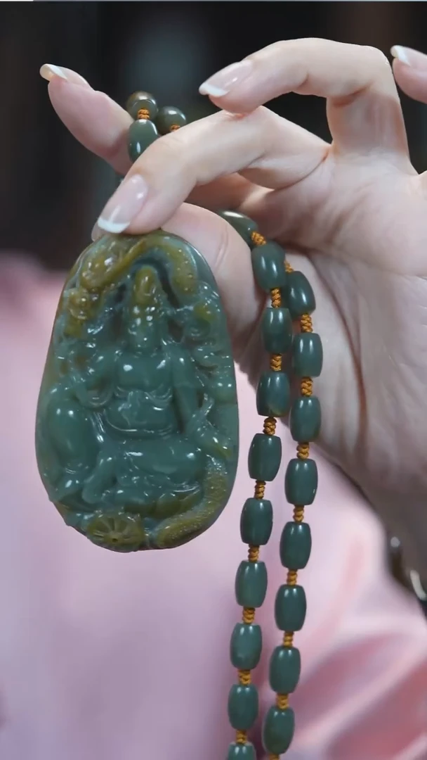 颈饰未镶嵌和田玉观音