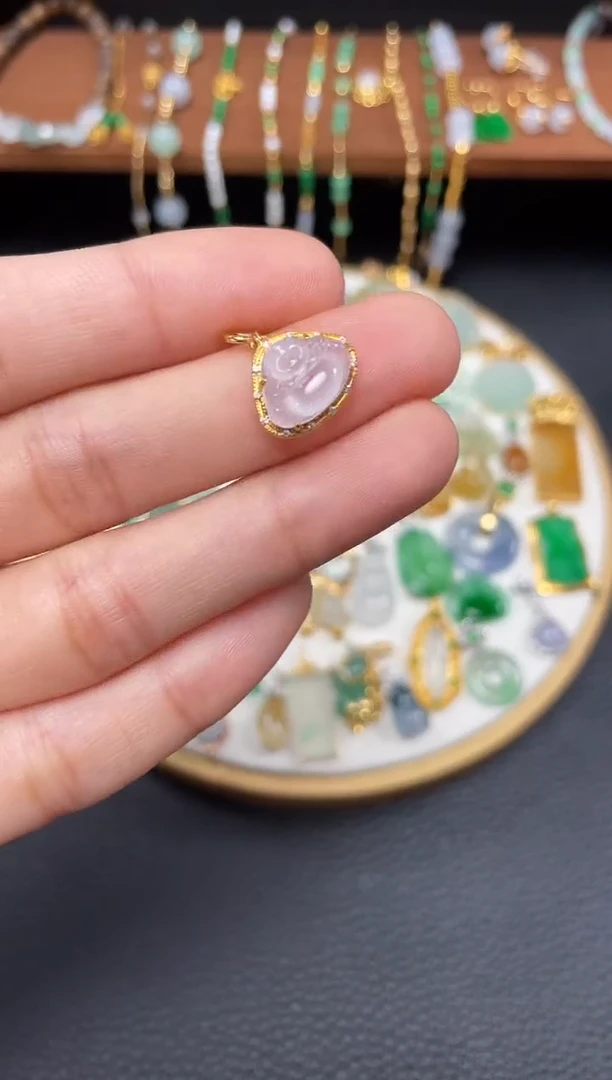 【闪购商品】翡翠吊坠(不含链)18K金镶嵌一个  JK716