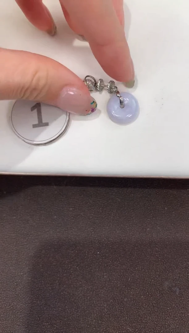 颈饰银S925镶嵌翡翠天然缅甸A货翡翠