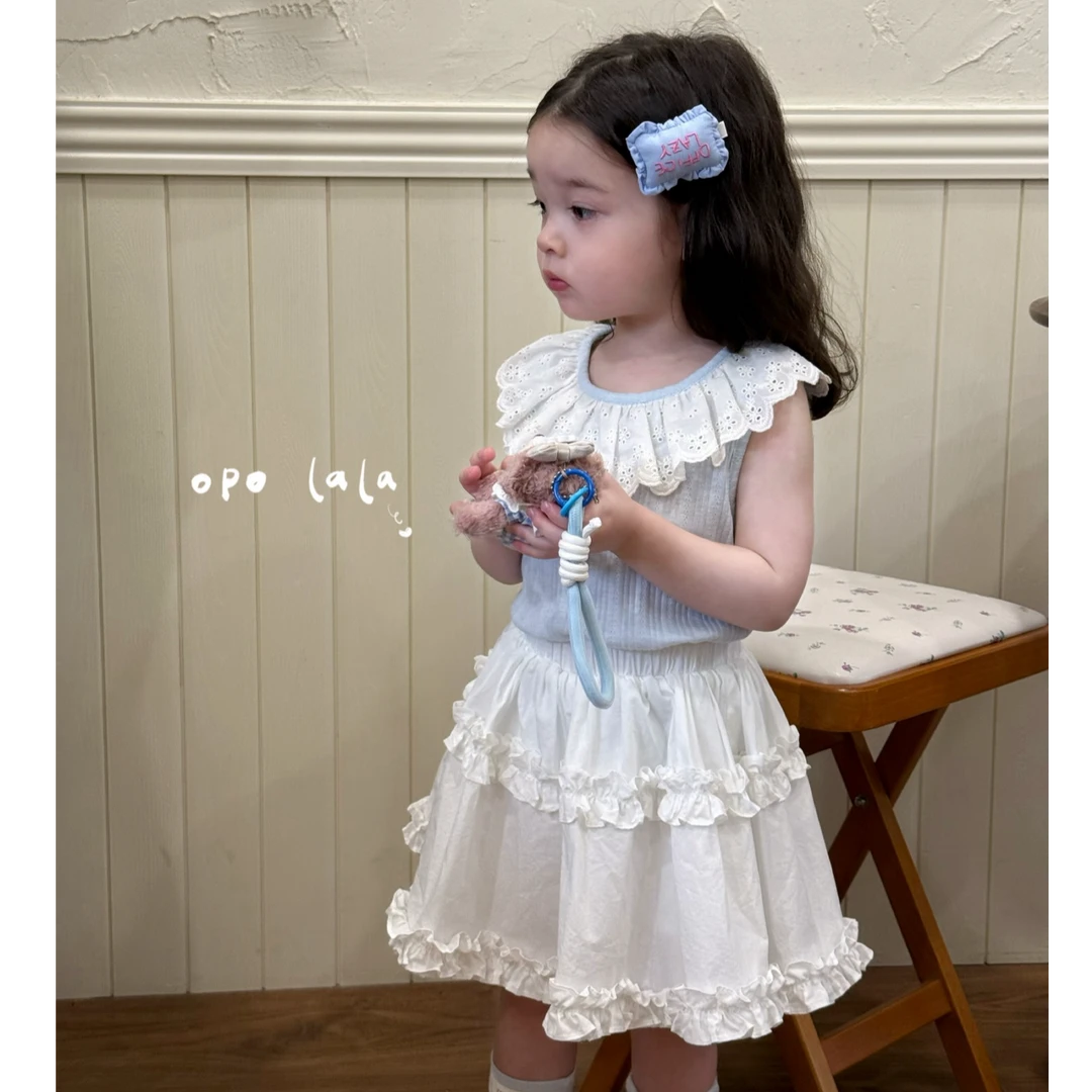 2025韩系夏季洋气蕾丝花边百搭小上衣（opolala）