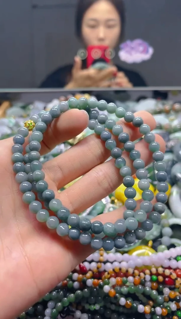 颈饰未镶嵌翡翠5MM/L/翡翠A货，一件也是批发价