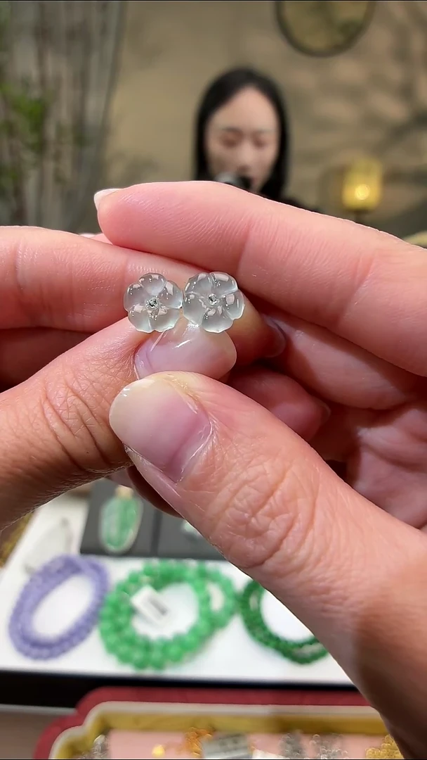 银S925镶嵌翡翠耳饰耳饰 多样性发货