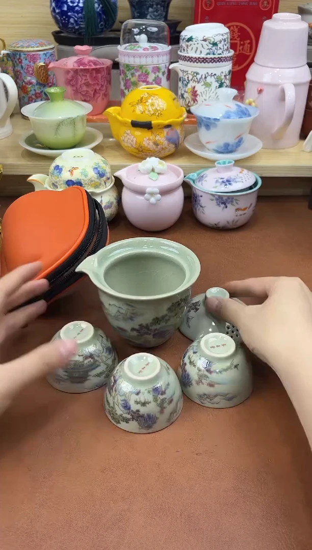 陶陶瓷茶具摆件旅行套组