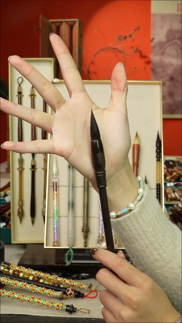 290号闪孤品高货毛笔链接 清水试笔 蘸墨不退