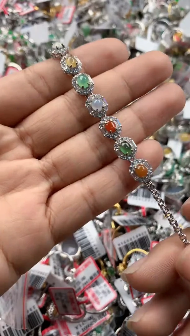 银S925镶嵌戒指翡翠2222             4