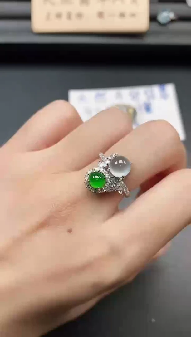 银S925镶嵌戒指翡翠1111