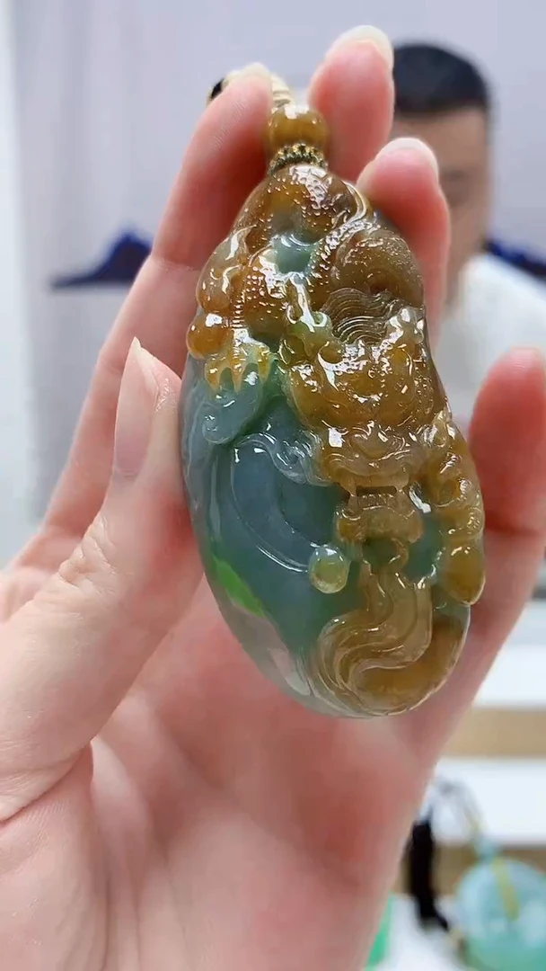 未镶嵌定制翡翠4898zm-毛货挂件203