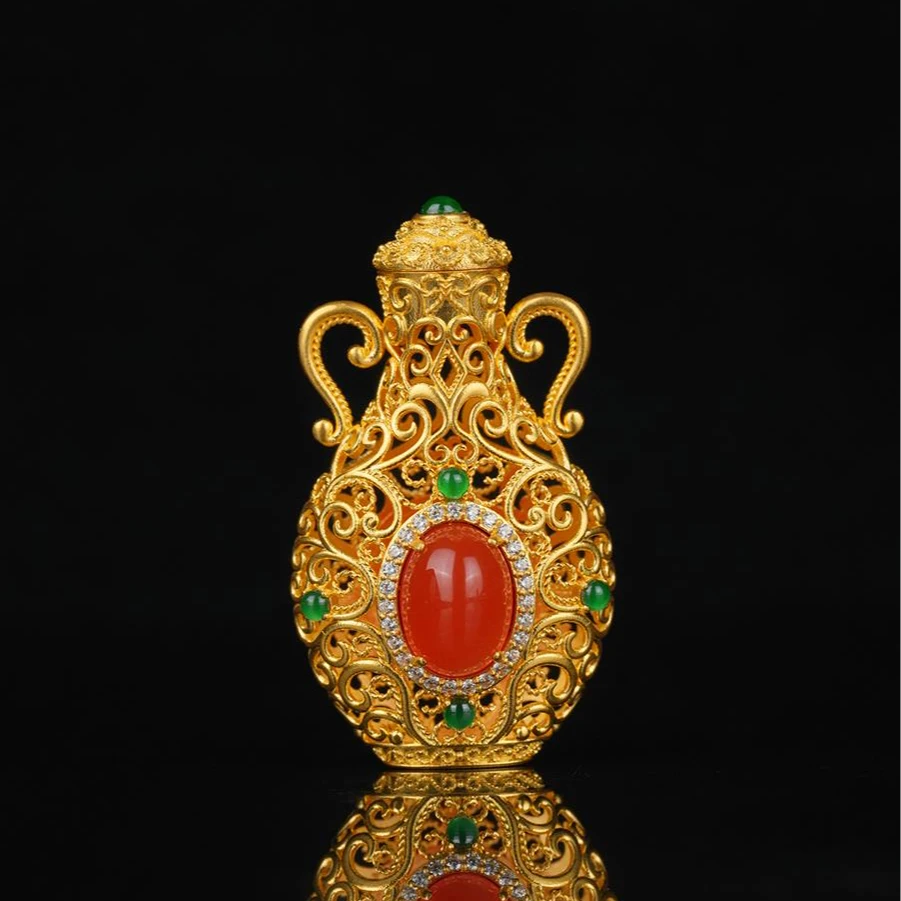 ZOCAI/佐卡伊古法黄金足金 金辉玉韵 宝瓶吊坠