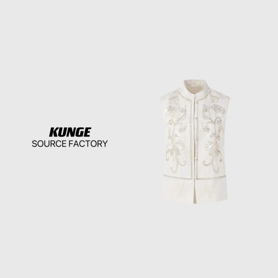 KUNGE-2025新款重工定制新中式刺绣轻奢国风马甲-68001