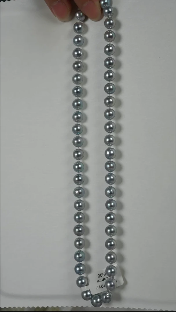 项链银S925镶嵌海水珍珠AK真多麻8-8.5mm