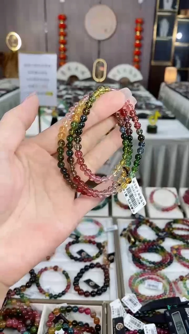 碧玺三圈手串5mm+未镶嵌碧玺（多样性发一条）hon