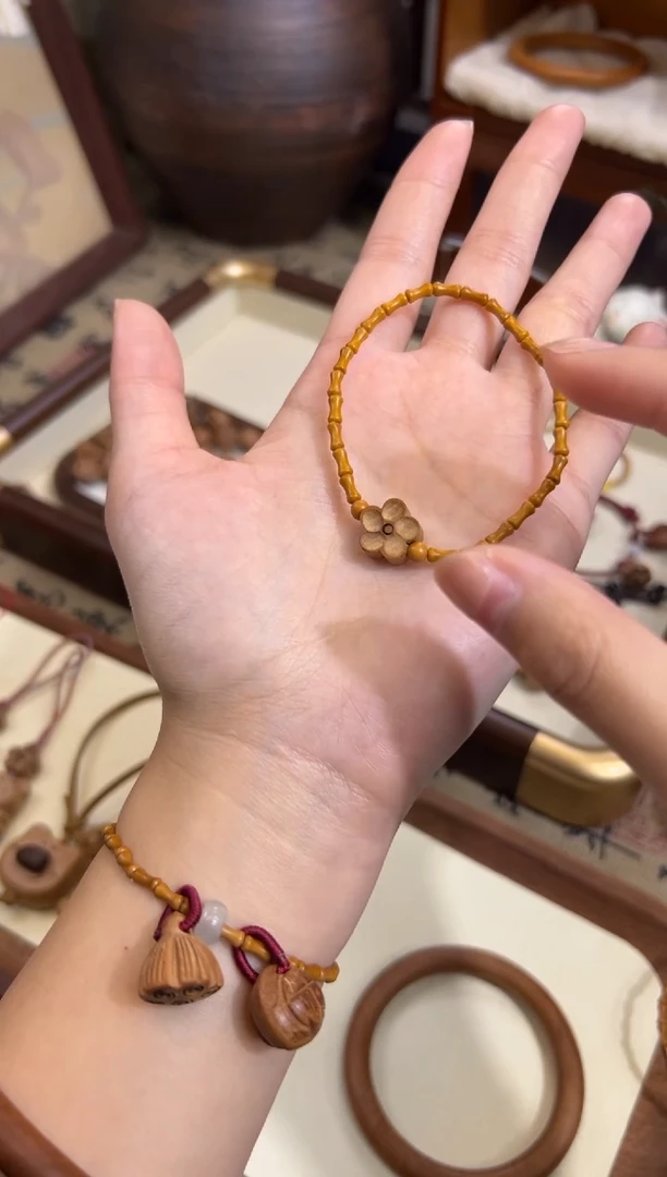 手串桃核【桃缘行】竹节「桃花」桃木桃核辟、挡、驱、护 备注手围