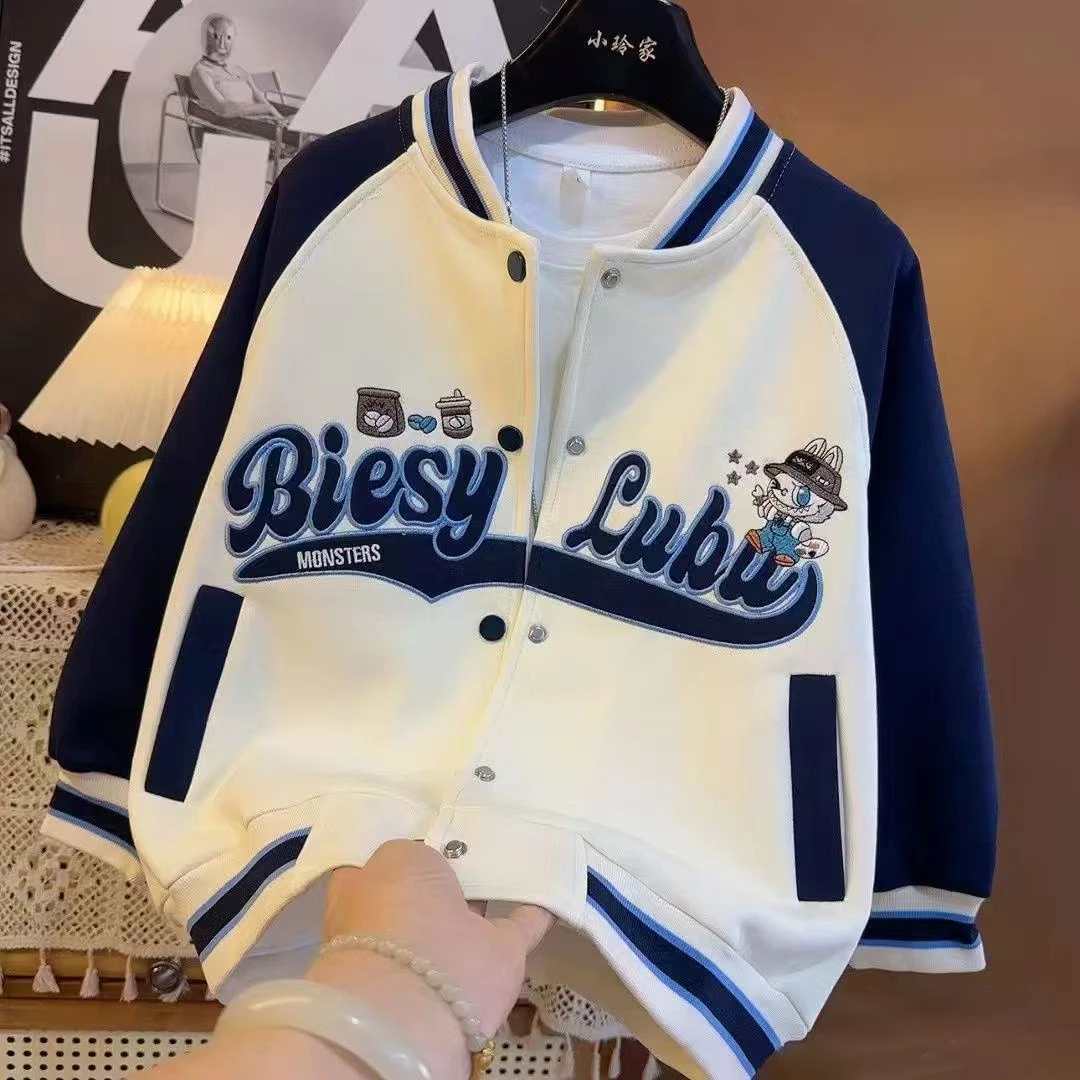 秋季新款2025拉布布卡通秋季洋气宽松简约棒球服外套9546