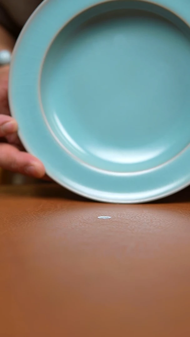 瓷片仿古老釉纯手工折沿盘