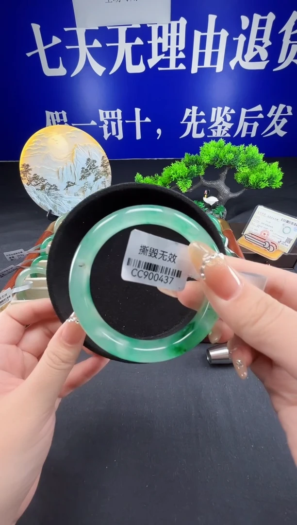 未镶嵌手镯石英质玉（非洲翠）圈口56