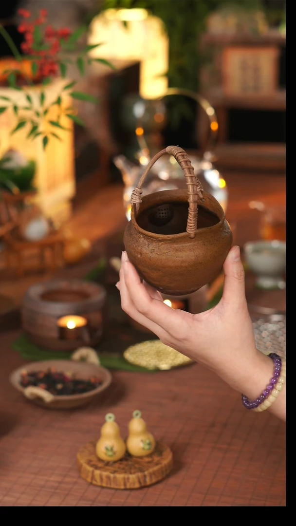 【闪购商品】老岩泥酱油釉提梁公道杯