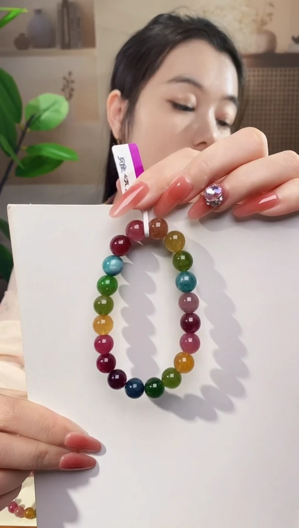 未镶嵌手链碧玺单圈颜色微差