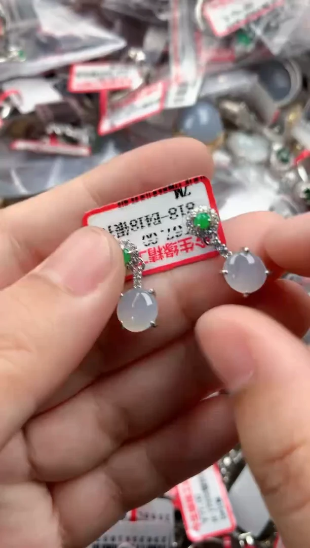 银S925镶嵌戒指翡翠10   7