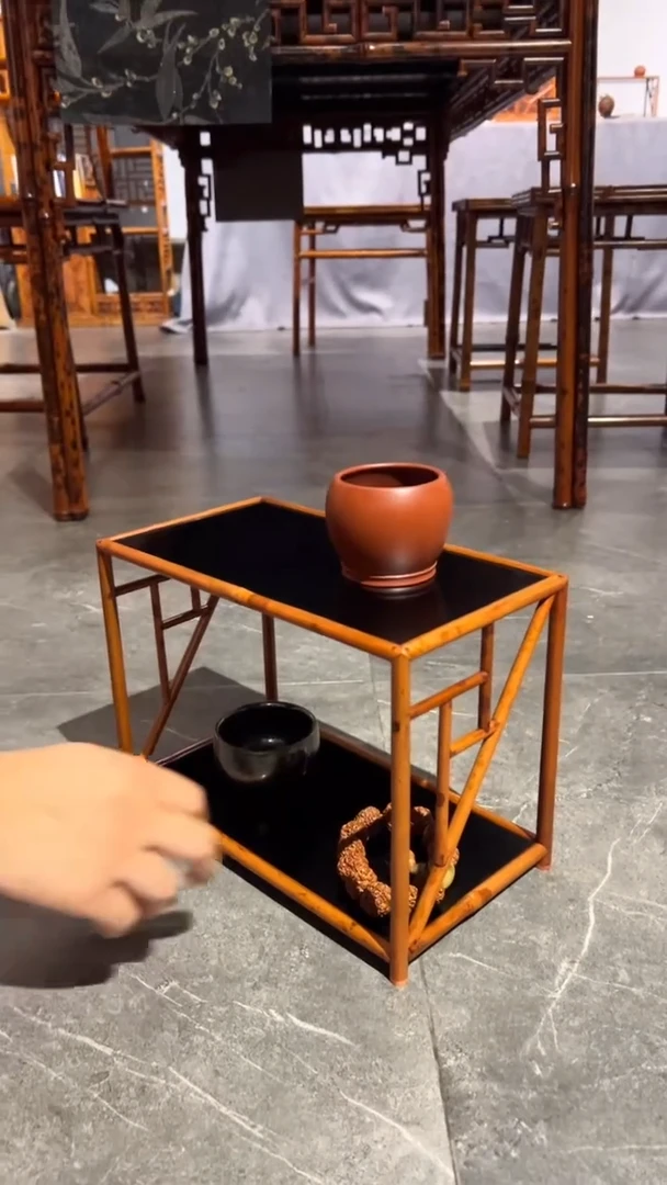 竹湘妃竹双层福建妃置物架