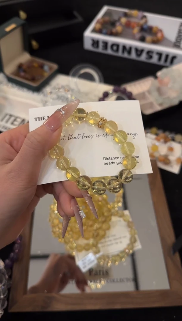 合金手链水晶黄水晶x3555